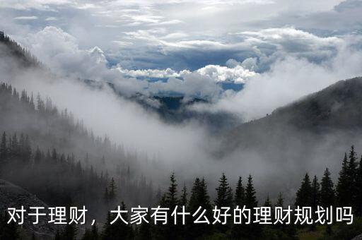 對于理財，大家有什么好的理財規(guī)劃嗎