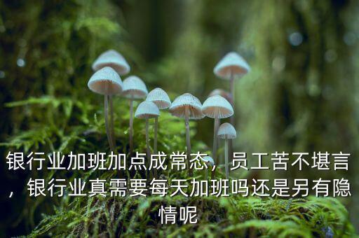 銀行業(yè)加班加點(diǎn)成常態(tài)，員工苦不堪言，銀行業(yè)真需要每天加班嗎還是另有隱情呢