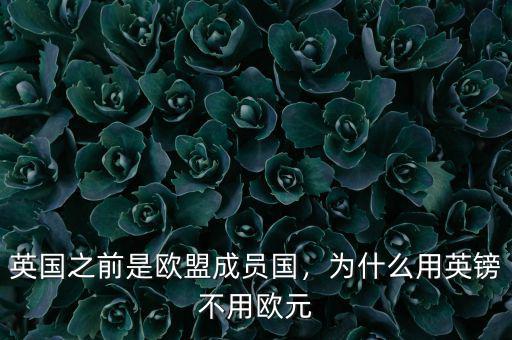 英國之前是歐盟成員國，為什么用英鎊不用歐元