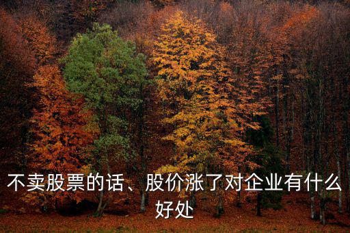 不賣股票的話、股價漲了對企業(yè)有什么好處