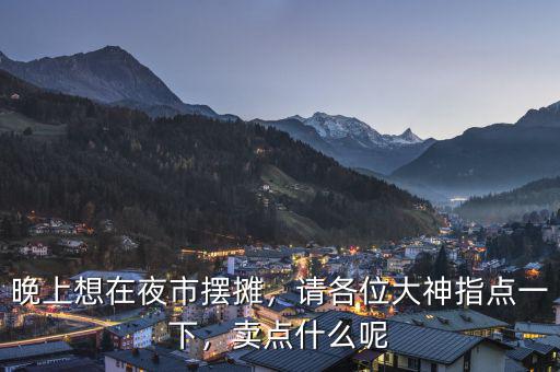 晚上想在夜市擺攤，請(qǐng)各位大神指點(diǎn)一下，賣點(diǎn)什么呢