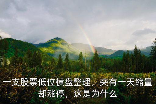 一支股票低位橫盤整理，突有一天縮量卻漲停，這是為什么