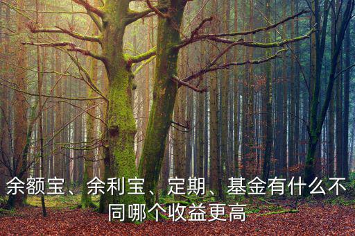 余額寶、余利寶、定期、基金有什么不同哪個收益更高
