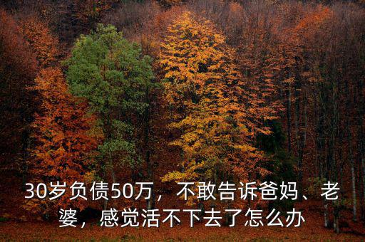 30歲負債50萬，不敢告訴爸媽、老婆，感覺活不下去了怎么辦