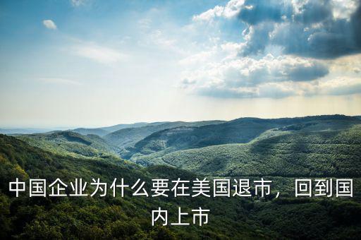 中國(guó)企業(yè)為什么要在美國(guó)退市，回到國(guó)內(nèi)上市