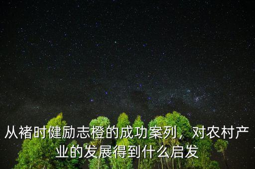從褚時(shí)健勵(lì)志橙的成功案列，對(duì)農(nóng)村產(chǎn)業(yè)的發(fā)展得到什么啟發(fā)