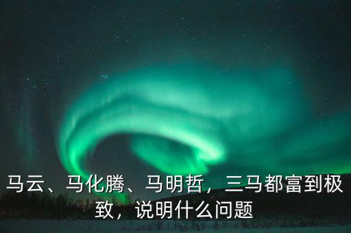 馬云、馬化騰、馬明哲，三馬都富到極致，說明什么問題