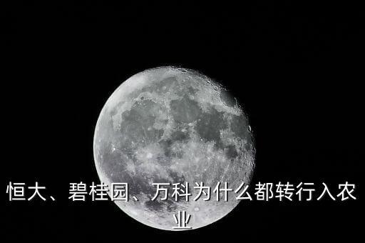 恒大、碧桂園、萬科為什么都轉(zhuǎn)行入農(nóng)業(yè)