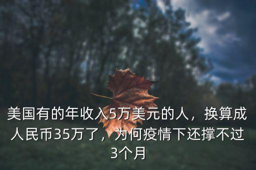 美國(guó)有的年收入5萬美元的人，換算成人民幣35萬了，為何疫情下還撐不過3個(gè)月