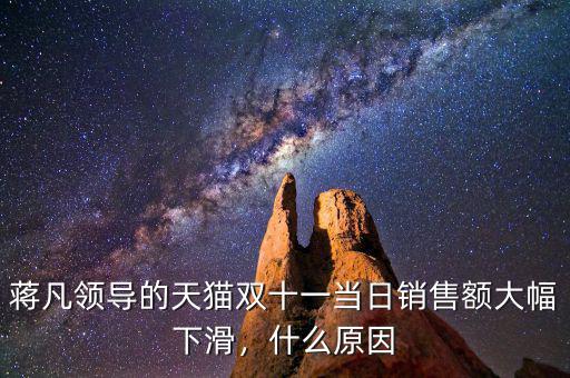 蔣凡領(lǐng)導(dǎo)的天貓雙十一當(dāng)日銷售額大幅下滑，什么原因