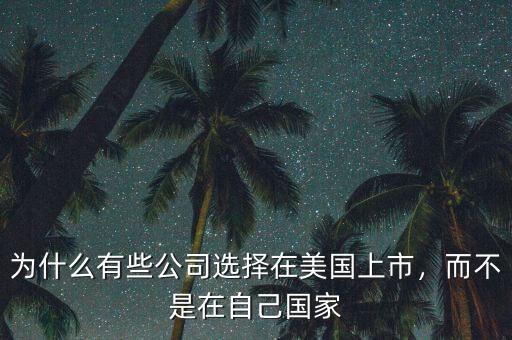 為什么有些公司選擇在美國上市，而不是在自己國家