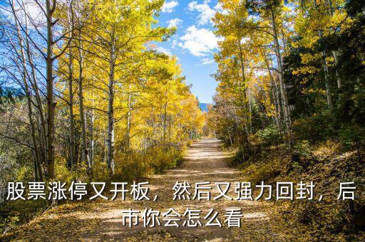 股票漲停又開板，然后又強力回封，后市你會怎么看