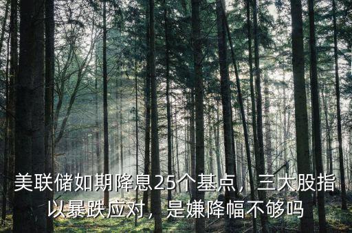 美聯(lián)儲如期降息25個基點，三大股指以暴跌應(yīng)對，是嫌降幅不夠嗎