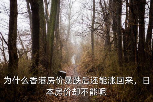 為什么香港房價暴跌后還能漲回來，日本房價卻不能呢