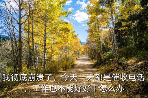 我徹底崩潰了，今天一天都是催收電話，工作也不能好好干怎么辦