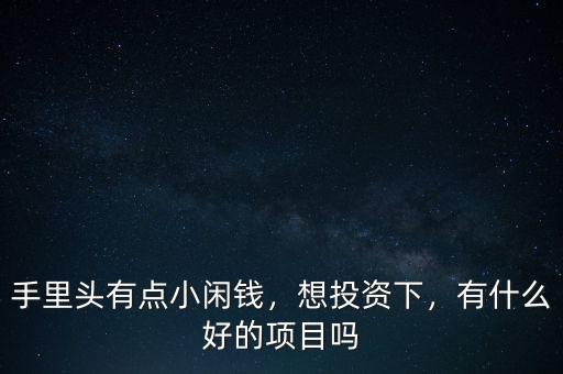 手里頭有點(diǎn)小閑錢，想投資下，有什么好的項(xiàng)目嗎