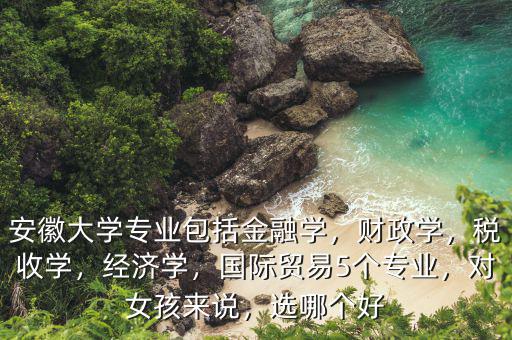 安徽大學專業(yè)包括金融學，財政學，稅收學，經(jīng)濟學，國際貿(mào)易5個專業(yè)，對女孩來說，選哪個好