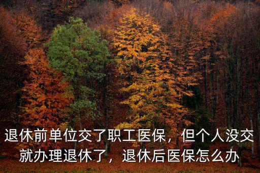 退休前單位交了職工醫(yī)保，但個(gè)人沒交就辦理退休了，退休后醫(yī)保怎么辦