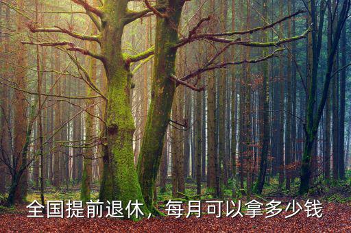 全國提前退休，每月可以拿多少錢
