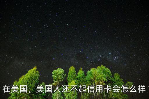 在美國，美國人還不起信用卡會怎么樣