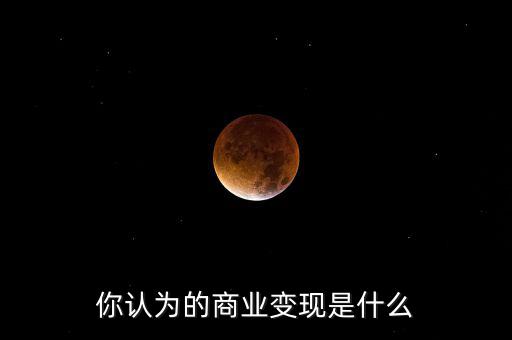 你認為的商業(yè)變現是什么