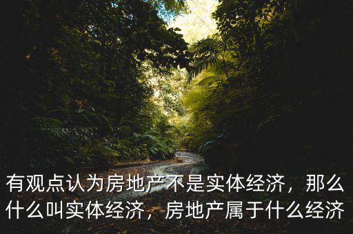 有觀點(diǎn)認(rèn)為房地產(chǎn)不是實(shí)體經(jīng)濟(jì)，那么什么叫實(shí)體經(jīng)濟(jì)，房地產(chǎn)屬于什么經(jīng)濟(jì)