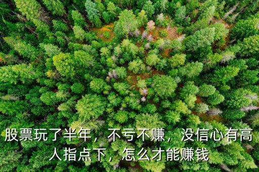 股票玩了半年，不虧不賺，沒信心有高人指點(diǎn)下，怎么才能賺錢