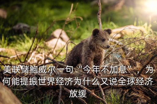 美聯(lián)儲鮑威爾一句“今年不加息”，為何能提振世界經(jīng)濟為什么又說全球經(jīng)濟放緩