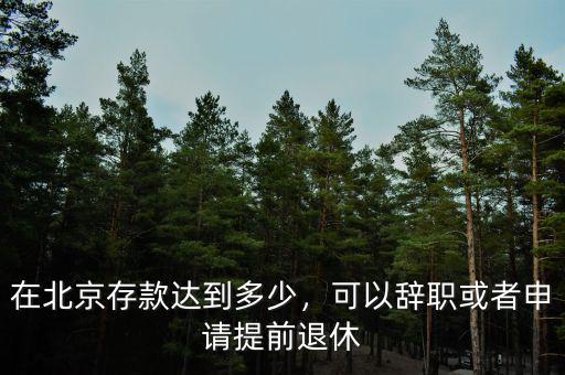 在北京存款達(dá)到多少，可以辭職或者申請(qǐng)?zhí)崆巴诵? class=