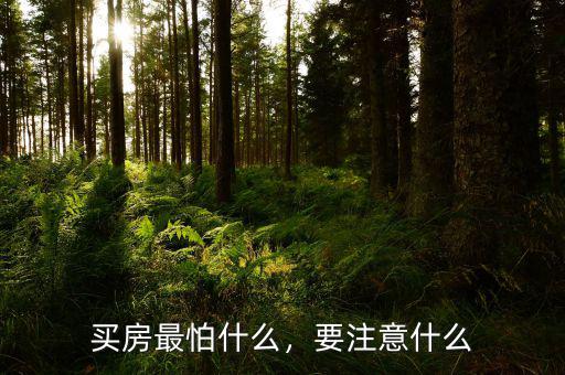 買房最怕什么，要注意什么