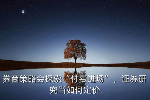 券商策略會(huì)探索“付費(fèi)進(jìn)場(chǎng)”，證券研究當(dāng)如何定價(jià)