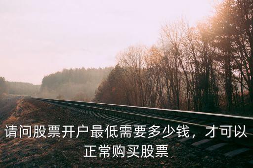 請問股票開戶最低需要多少錢，才可以正常購買股票