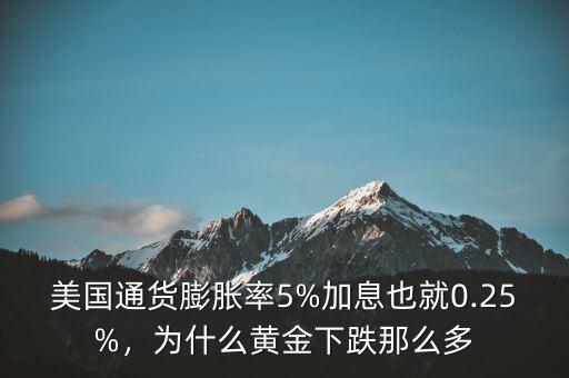 美國(guó)通貨膨脹率5%加息也就0.25%，為什么黃金下跌那么多