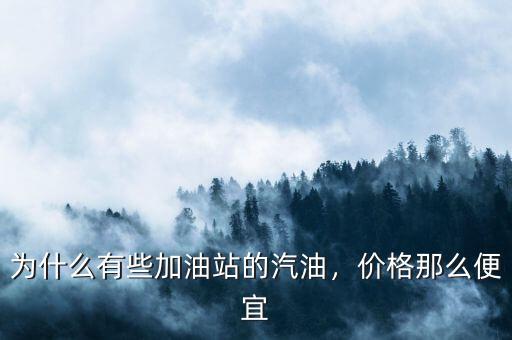 為什么有些加油站的汽油，價(jià)格那么便宜