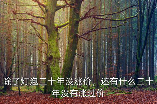 除了燈泡二十年沒漲價(jià)，還有什么二十年沒有漲過價(jià)