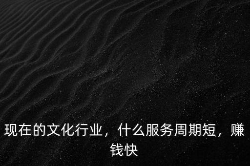 現(xiàn)在的文化行業(yè)，什么服務(wù)周期短，賺錢快