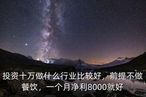 投資十萬做什么行業(yè)比較好，前提不做餐飲，一個月凈利8000就好