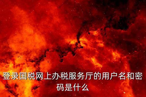 地稅用戶名登陸密碼是什么，地稅的用戶名是什么