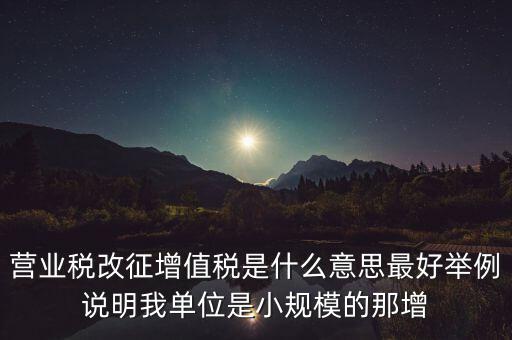 什么是改征增值稅，營(yíng)業(yè)稅改征增值稅是什么意思最好舉例說(shuō)明我單位是小規(guī)模的那增