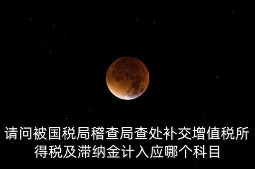 請問被國稅局稽查局查處補(bǔ)交增值稅所得稅及滯納金計(jì)入應(yīng)哪個(gè)科目