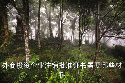 外商投資企業(yè)注銷(xiāo)批準(zhǔn)證書(shū)需要哪些材料
