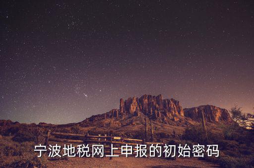 寧波地稅網(wǎng)頁(yè)版改密碼是什么，寧波地稅網(wǎng)上申報(bào)的初始密碼