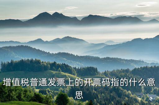 什么是發(fā)票稅控碼，增值稅普通發(fā)票上的開(kāi)票碼指的什么意思