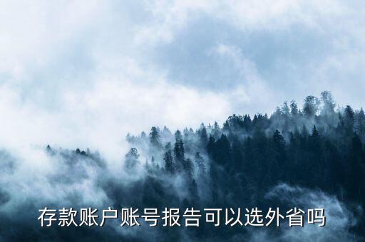 存款賬戶賬號報告是什么，存款賬戶賬號報告可以選外省嗎