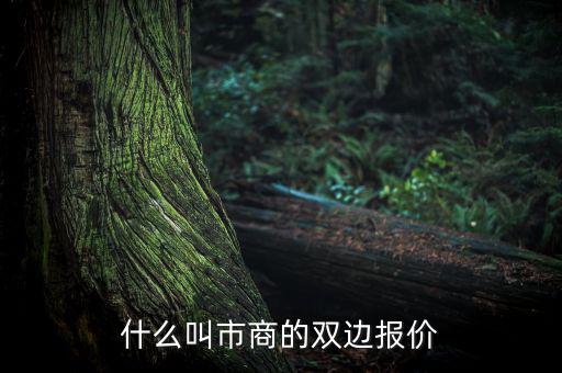 什么是雙邊定價，什么叫市商的雙邊報價