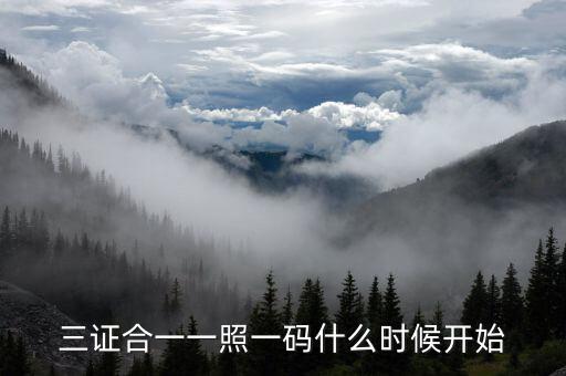 三證合一到什么時候，三證合一一照一碼什么時候開始