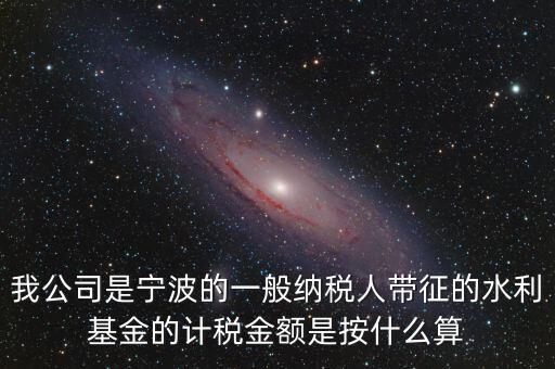 小微企業(yè)水利基金按什么繳，我公司是寧波的一般納稅人帶征的水利基金的計(jì)稅金額是按什么算