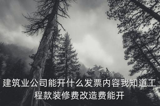 建筑業(yè)開票開什么內容，建筑行業(yè)需要開些什么票