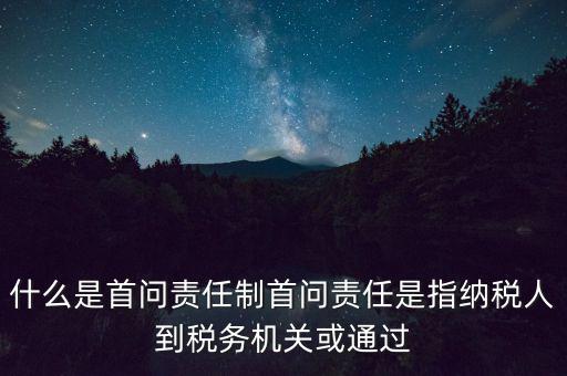 稅務(wù)首問責(zé)任制是什么，首問負責(zé)制度是指什么