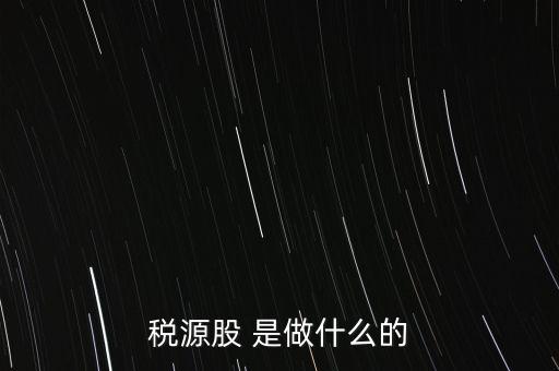 稅源管理二股什么意思，稅源股 是做什么的